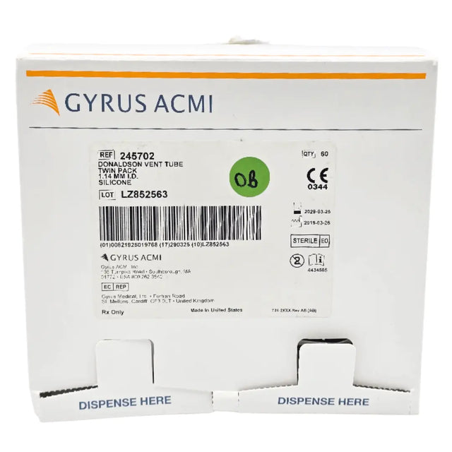 Gyrus ACMI 245702 Silicone Ventilation Tube 1.14mm Donaldson Design Gyrus ACMI