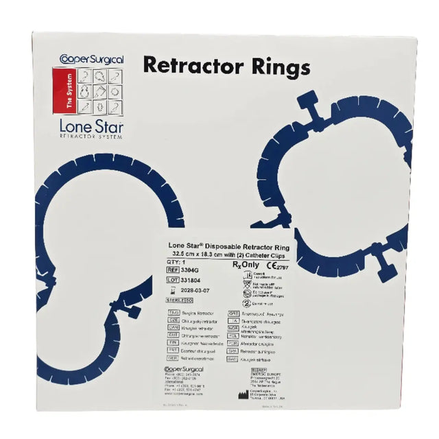 Coopersurgical 3304G Lone Star Retractor Ring 32.5x18.3cm with Catheter Clips Cooper Surgical