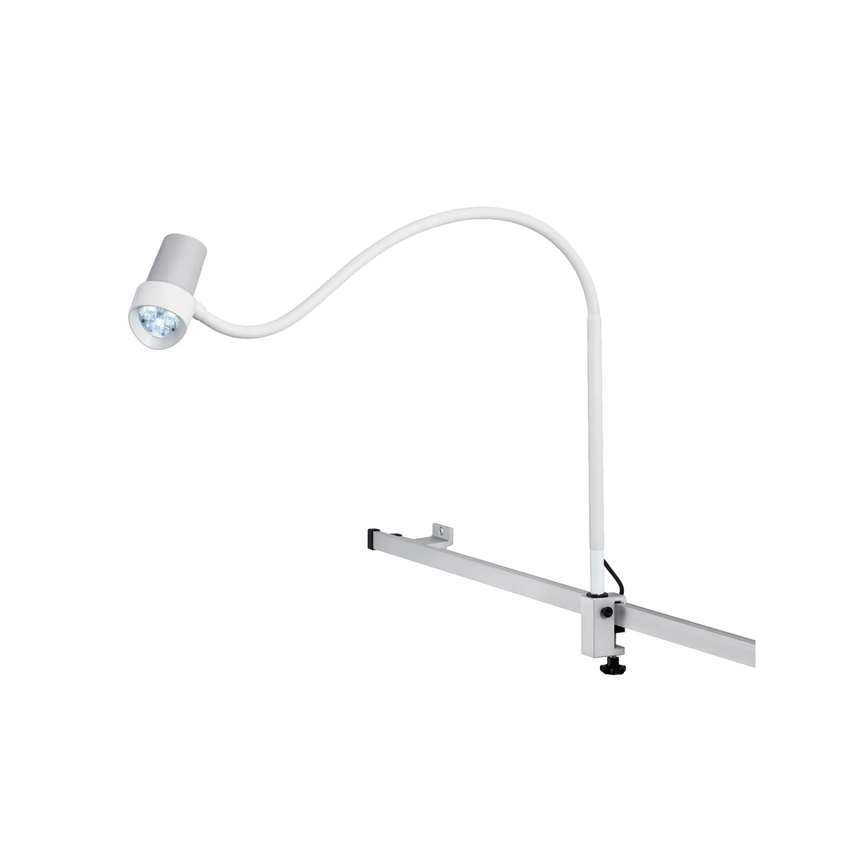 Waldmann HALUX N30-1 P SV Exam Light, 8W, 4400K, GOOSENECK, Dimmable, Side Mount, Rail Mount Waldmann Lighting