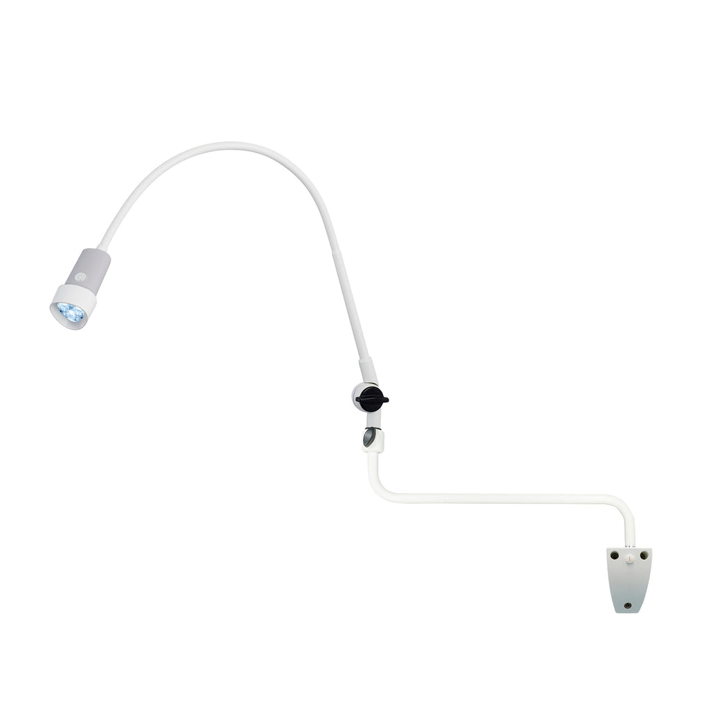 HALUX N30 -1 P SGH Exam Light, 8W, 4400K, GOOSENECK, BASE JOINT, Dimmable, Rear Mount, Wall Mount, EXT Arm