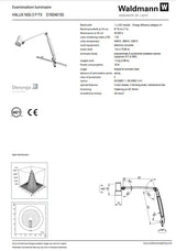 Waldmann HALUX LED N50 Exam Light-3 P FX, Color Change, Dimming, Double Arm - Rail Mount Waldmann Lighting