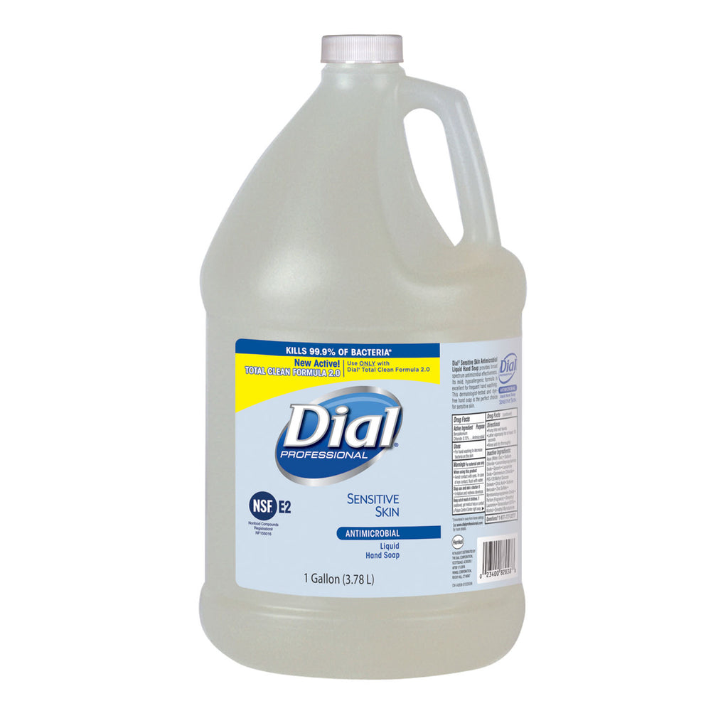 DIAL SENSITIVE SKIN ANTIBACTERIAL LIQUID HAND SOAP Sensitive Skin Liquid Hand Soap, Antibacterial, 1 Gallon, 4/cs (48 cs/plt)