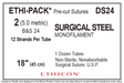 Ethicon Stainless Steel DS24 Suture - Stainless Steel, Nonabsorbable Ethicon