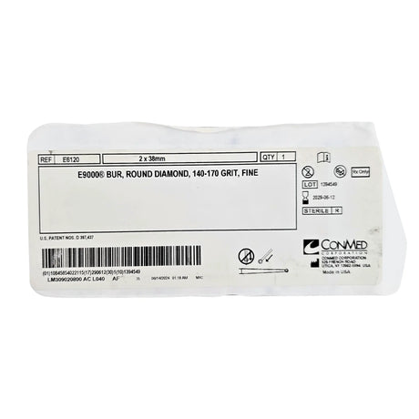 ConMed Linvatec E6120 E9000 Fine Round Diamond Bur 2.0mm x 38mm – New ConMed