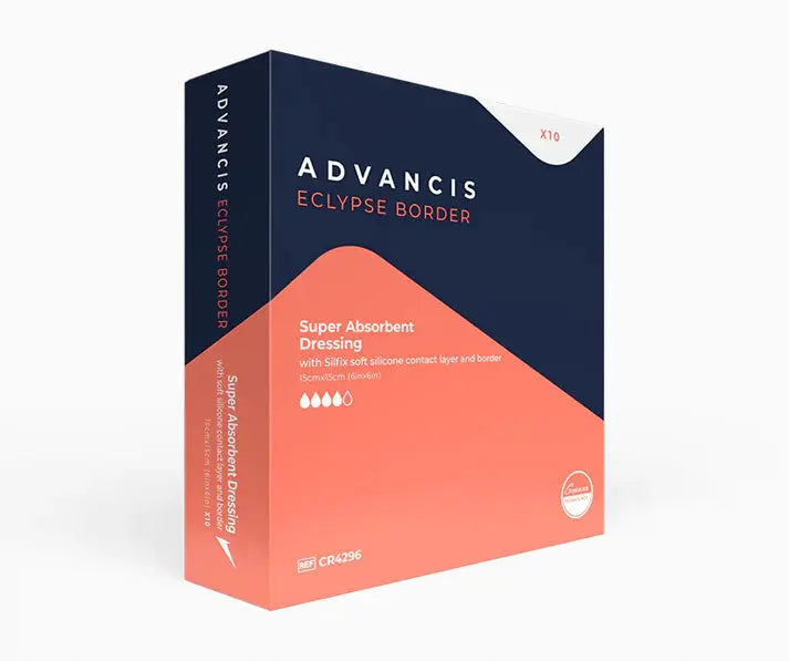 Advancis Eclypse Border Super Absorbent Silicone Dressing 10 Box Advancis Medical