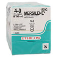 Ethicon Mersilene 1779G Suture - Size 4-0, 18" White Braided Polyester, S-2 Double-Armed Spatula Reverse Cutting Needle (Box of 12) Ethicon / Johnson & Johnson