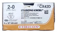 Box of Ethicon CX42D Ethibond Excel sutures on a white background