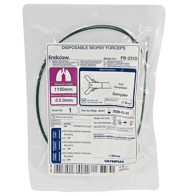 Olympus EndoJaw FB-231D Disposable Pulmonary Biopsy Forceps - 2.0mm x 115cm 1 Each Olympus