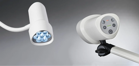 Waldmann HALUX LED N50 Exam Light-1 P FX, 4400K, Double Arm - Rail Mount Waldmann Lighting