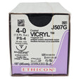 Ethicon J507G Coated Vicryl Suture - 4-0 Undyed Braided, 18" with PS-4 Reverse Cutting Needle Ethicon