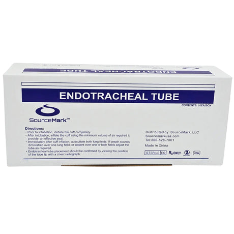 SourceMark M0665C  Preformed Nasal Tracheal Tube - Cuffed, 6.5mm ID x 8.8mm OD New Box of 10 SourceMark