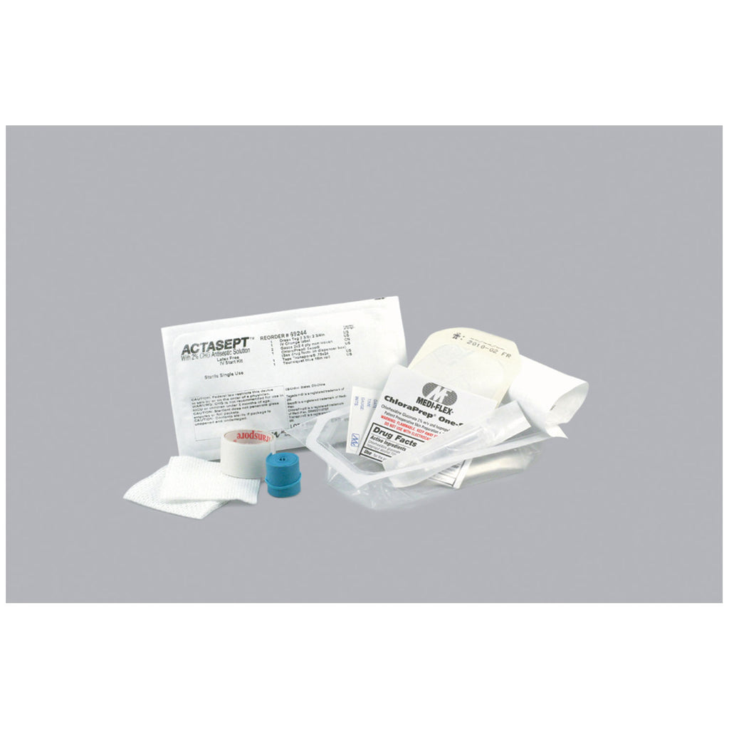 MEDICAL ACTION IV STARTER KIT - IV Kit, Transparent Dressing, Gauze, Chloraprep, Transport Tape, 100/cs