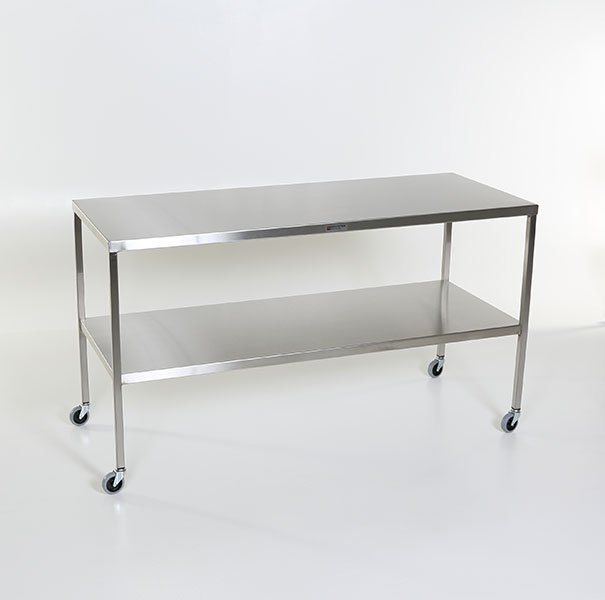 Midcentral Medical MCM-501S to 519S/551S Stainless Steel Instrument Table with Shelf Midcentral Medical