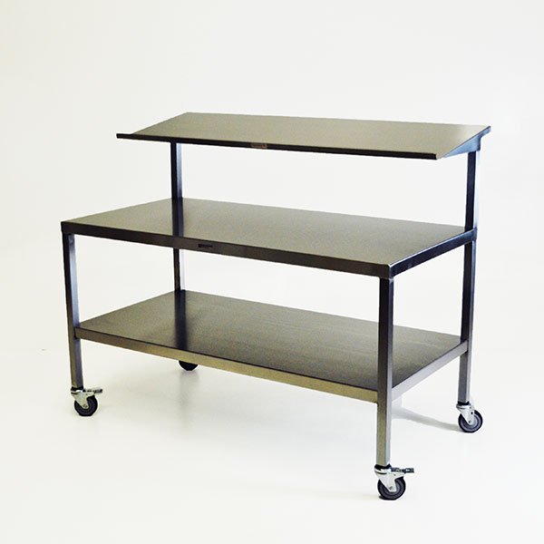 Midcentral Medical MCM-554/555/556 SS Table with Solid Upper Shelf