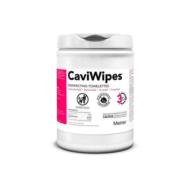 METREX CAVIWIPES DISINFECTING TOWELETTES CaviWipes, 160 Wipes, 12 canisters/cs (40 cs/plt) (091263) Metrex Research