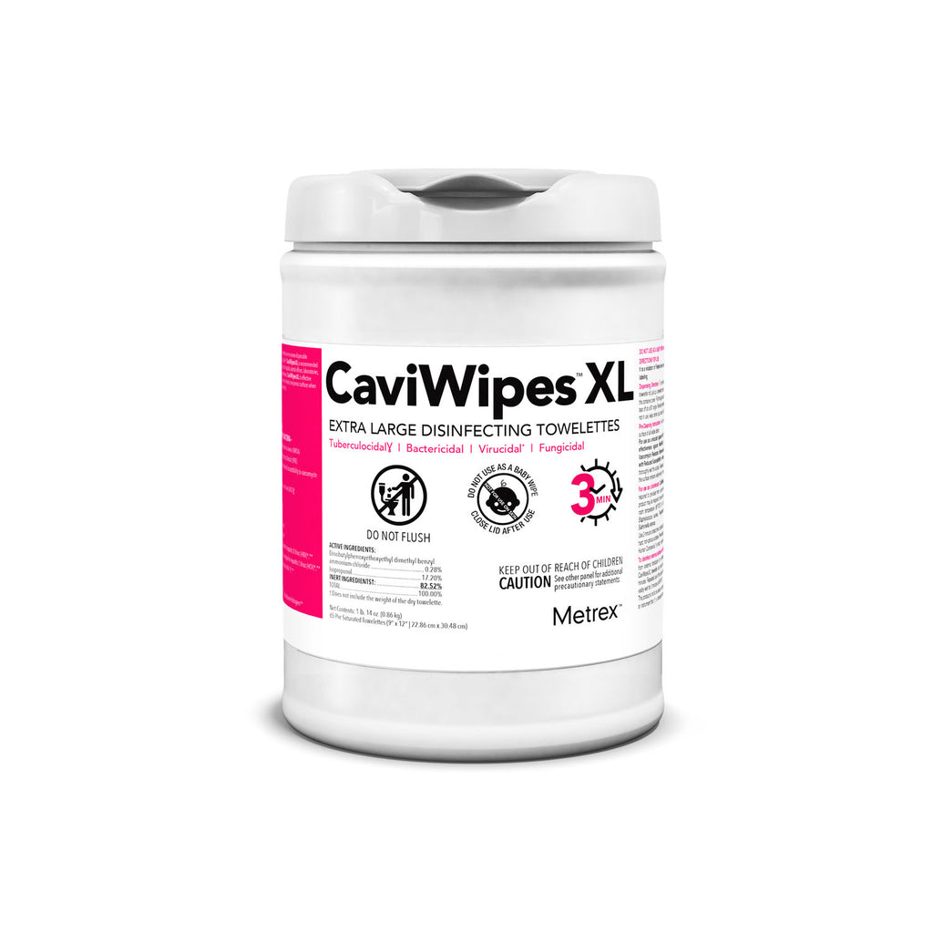 METREX CAVIWIPES DISINFECTING TOWELETTES XL CaviWipes, 65 Wipes, 12 canisters/cs (40 cs/plt) (091264)