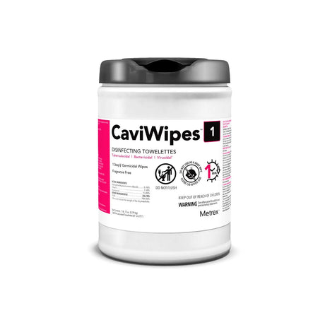 METREX CAVIWIPES1 SURFACE DISINFECTANT CaviWipes1, 6" x 6¾", 160 ct/can, 12 can/cs (40 cs/plt) (091258) Metrex Research