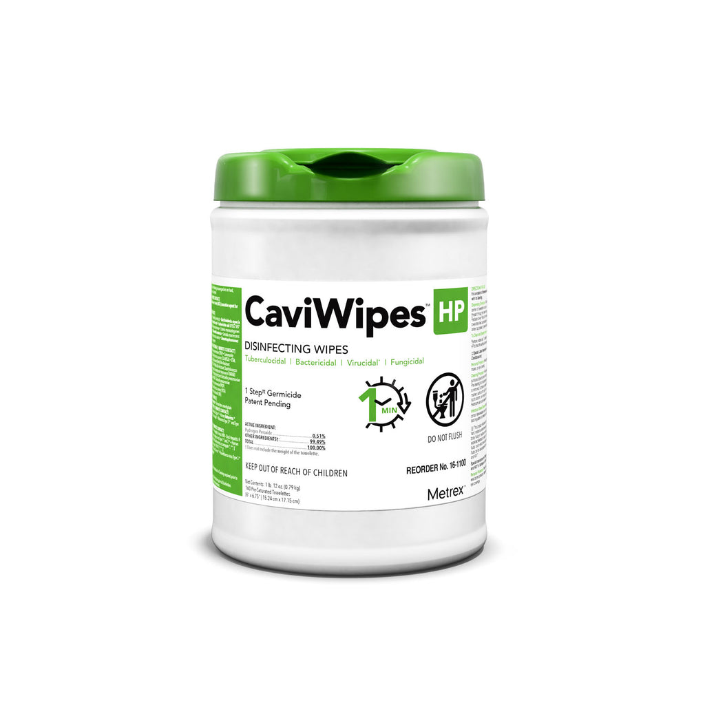 METREX CAVIWIPES DISINFECTING TOWELETTES CaviWipes HP, 6" x 6.75", 160 Wipes per Canister, 12 can/cs