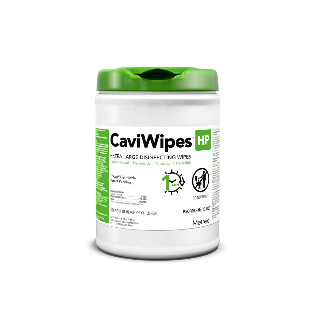 METREX CAVIWIPES DISINFECTING TOWELETTES CaviWipes HP XL, 9" x 12", 65 Wipes per Canister, 12 can/cs