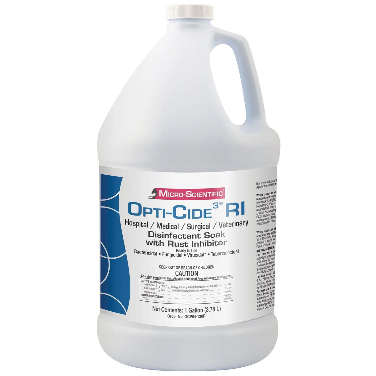 MICRO-SCIENTIFIC OPTI-CIDE3 DISINFECTANT Opti-Cide3, 1 Gallon, Rust Inhibitor, Instrument Disinfectant, Pour Bottle, 4/cs Micro-Scientific