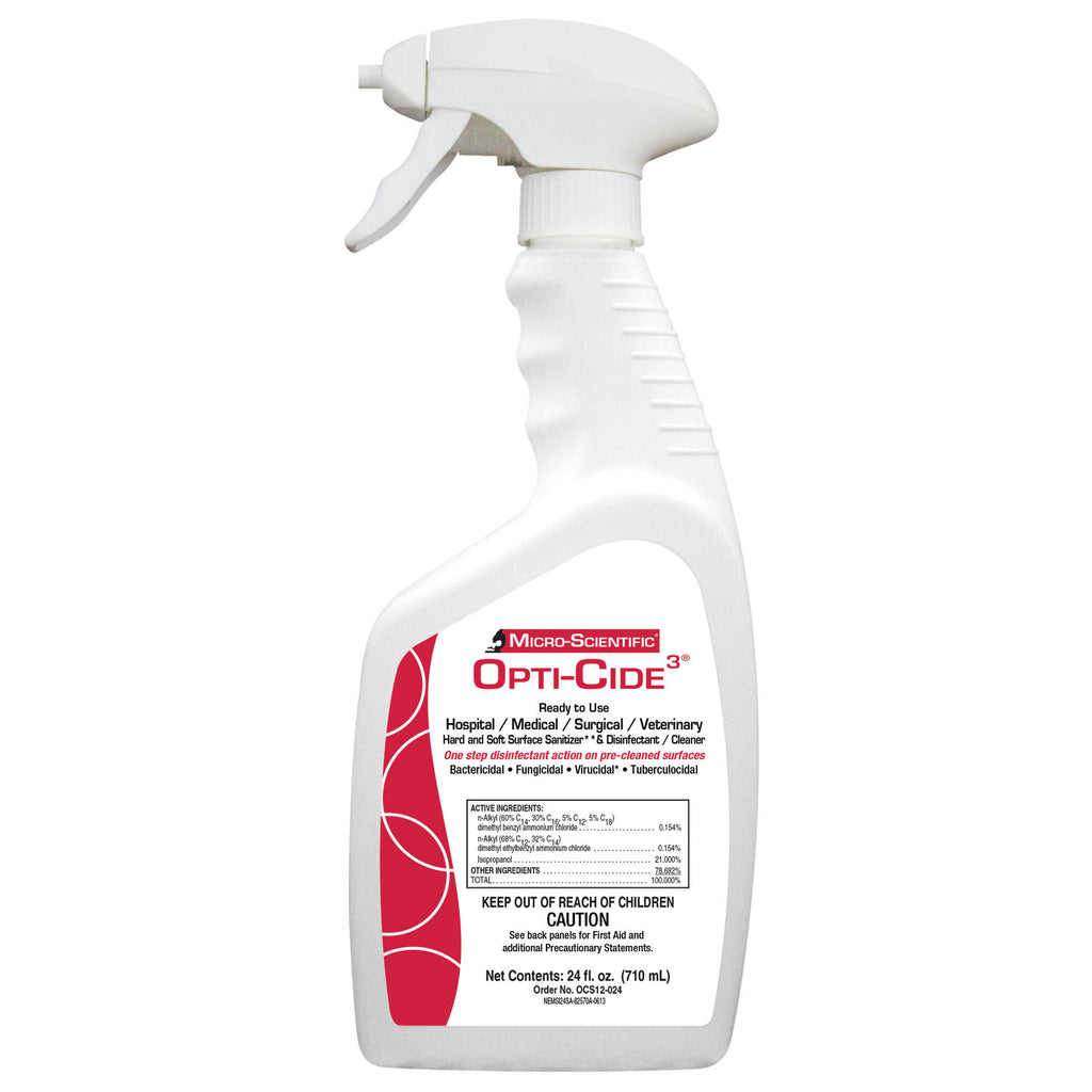 MICRO-SCIENTIFIC OPTI-CIDE3 DISINFECTANT Opti-Cide3 Disinfectant, 24 oz Spray Bottle, 12/cs