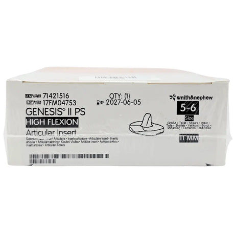 Smith & Nephew 71421516 Genesis II Posterior Stabilized High Flexion Insert Size 5-6 11mm Smith & Nephew, Inc.