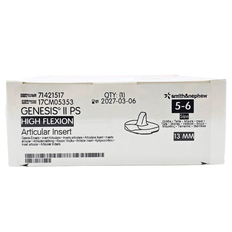 Smith & Nephew 71421517 GENESIS II Posterior Stabilized High Flexion Insert Size 5-6 13mm Smith & Nephew, Inc.