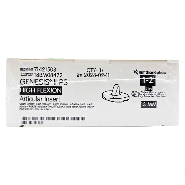 Smith & Nephew 71421503 GENESIS II Posterior 13 mm Stabilized High Flexion Insert Size 1-2 Smith & Nephew, Inc.