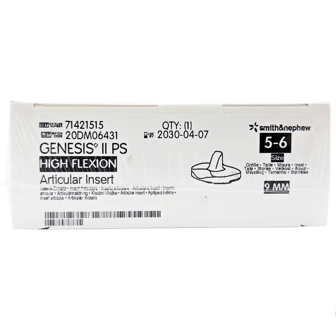 Smith & Nephew 71421515 Genesis II 9mm Posterior Stabilized High Flexion Insert Size 5-6 Smith & Nephew, Inc.