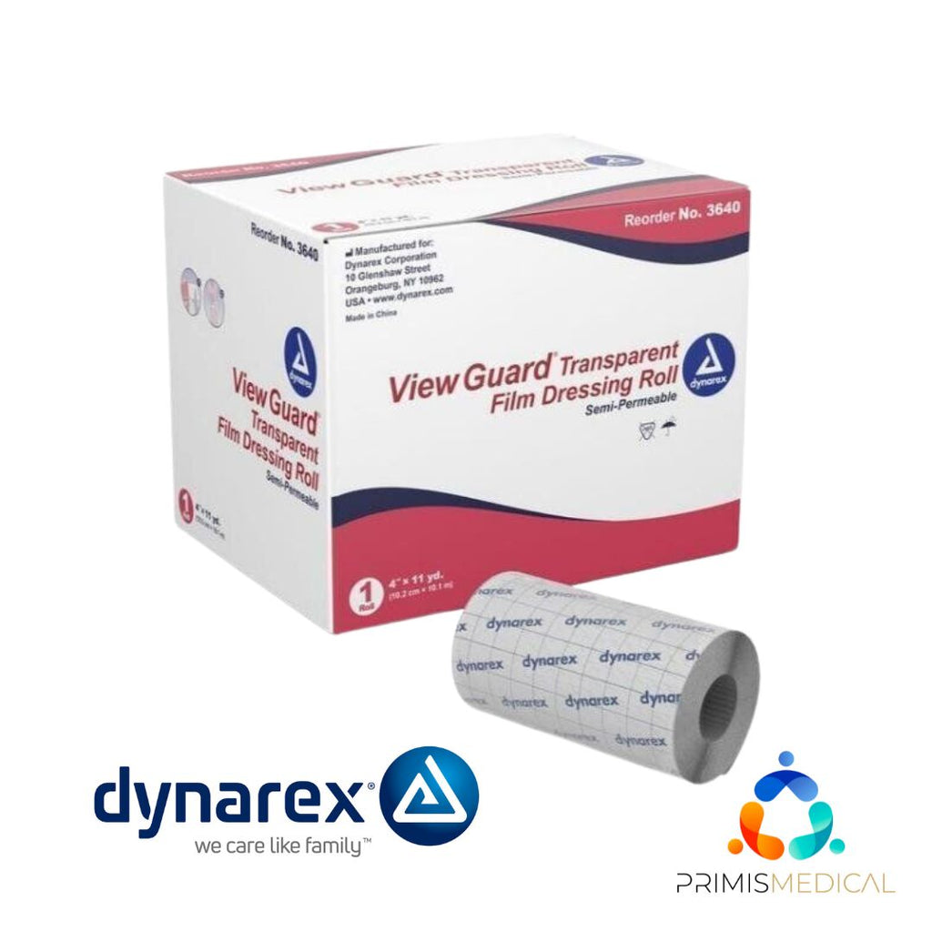 Dynarex 3640/3641 Transparent Film Dressing Roll 4" or 6" Semi-Permeable