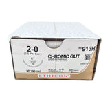 Ethicon 913H Chromic Gut Suture - Size 4-0, 27" Absorbable, CT-2 Taper Needle (Box of 36) Ethicon