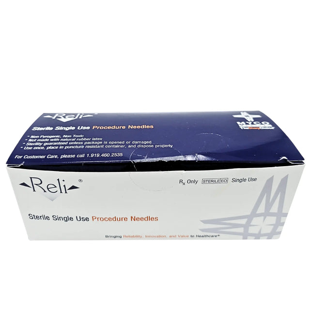Reli Sterile Single-Use Procedure Needles SN23G351 - 23G x 3.5" (90mm) Spinal / Deep Tissue Needle Myco