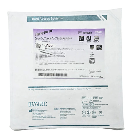 Bard PowerPort ISP M.R.I. Implantable Port 4808060- Intermediate Size, 6.0 Fr ChronoFlex Catheter Bard