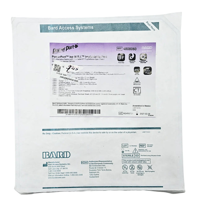 Bard PowerPort ISP M.R.I. Implantable Port 4808060- Intermediate Size, 6.0 Fr ChronoFlex Catheter Bard