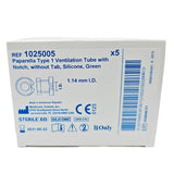 Medtronic Xomed 1025005 Paparella-Type Vent Tube - 1.14mm ID, Silicone with Notch (Box of 5) Medtronic