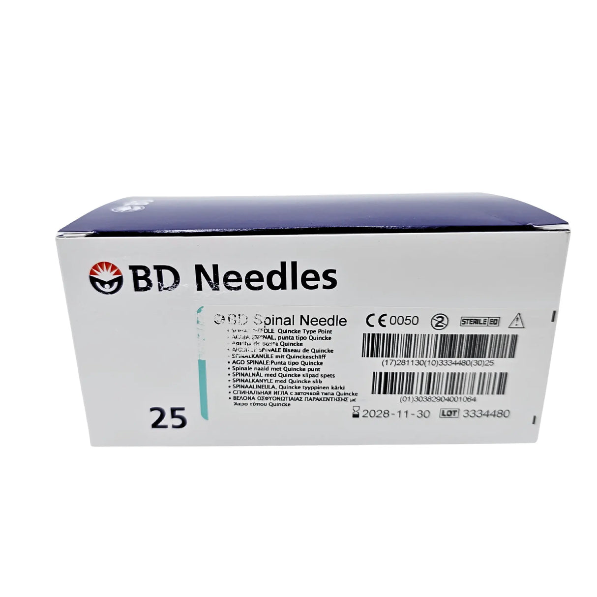 BD Quincke Spinal Needle 400106 - 23G x 3.5" (90mm), Turquoise Hub BD