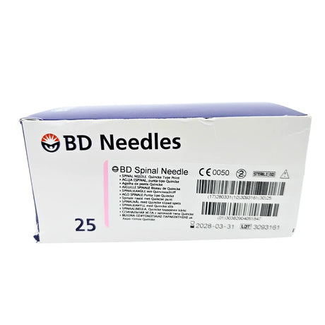 BD Quincke Spinal Needle 405184 - 18G x 3.5" (90mm), Pink Hub BD