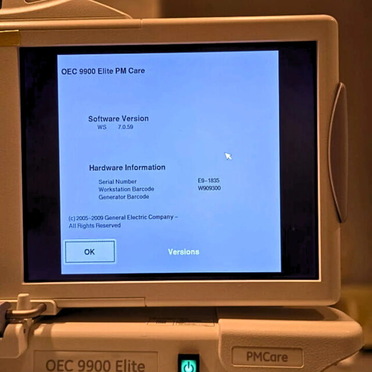 GE OEC 9900 Elite Digital Mobile C-Arm Surgical Imaging System GE