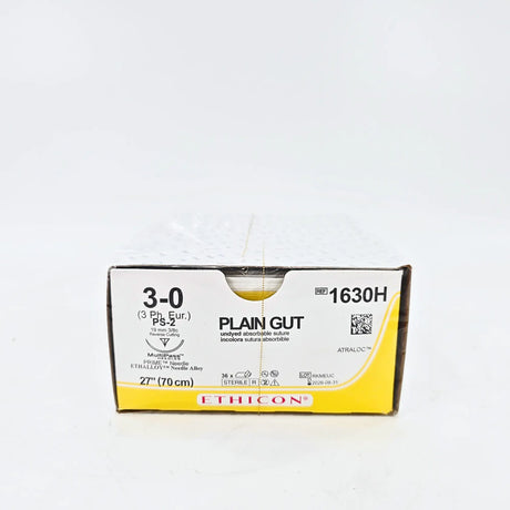 Ethicon Plain Gut 1630H Suture - Size 4-0, 27" Absorbable, PS-2 Needle (Box of 36) Ethicon