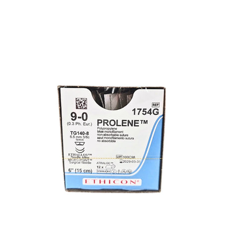 Ethicon Prolene 1754G Suture - Size 4-0, 18" Blue Monofilament, PS-2 Needle (Box of 12) Ethicon