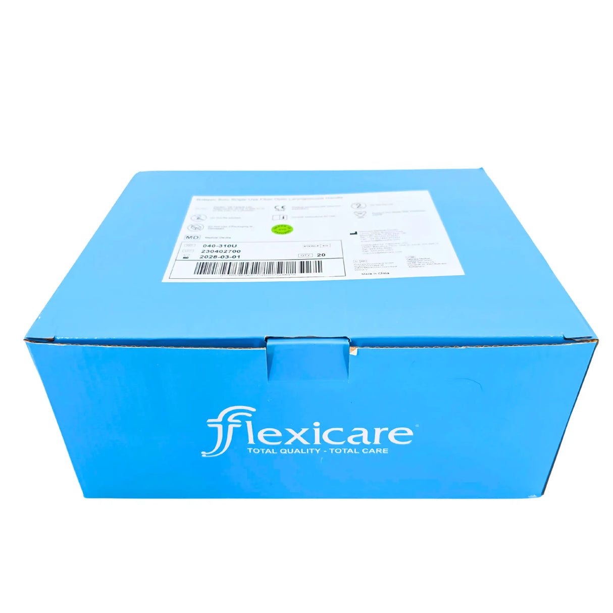 Flexicare Britepro Solo 040-310U Laryngoscope Handle - Standard Size, Fiber Optic LED, Single-Use (Box of 20) Flexicare