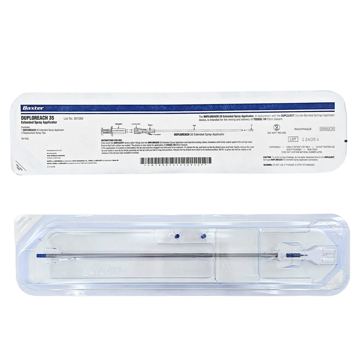 Baxter DuploReach 35 921050 Extended Applicator - 35cm Dual-Lumen Cannula for Tisseel Fibrin Sealant Baxter