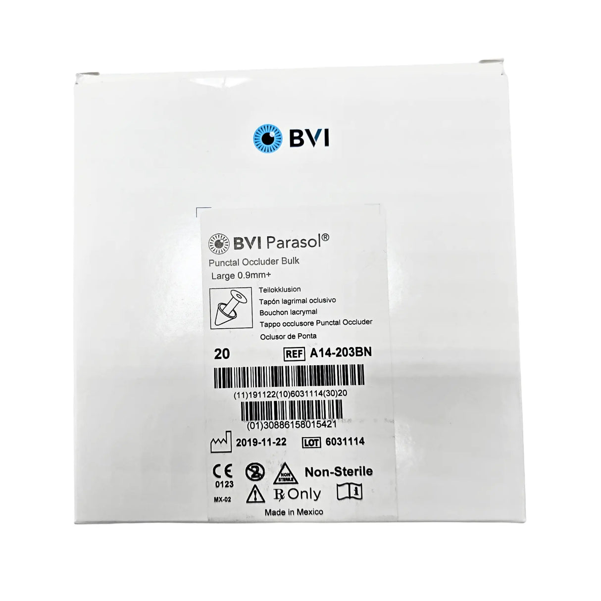BVI Parasol A14-203BN Punctal Occluder - Large 0.9mm+ Bulk Pack BVI