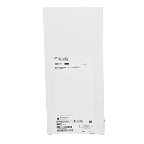 White packaging with text and barcodes on a white background