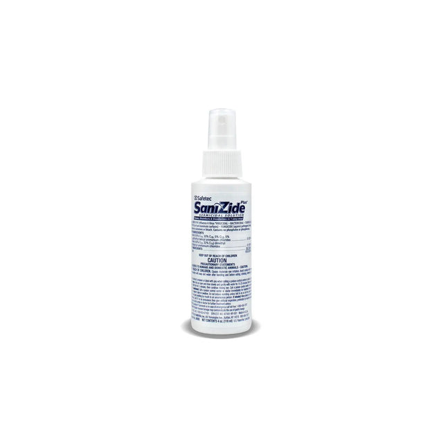 SAFETEC SANIZIDE PLUS SURFACE DISINFECTANT SPRAY SaniZide Plus, 4 oz. Bottle with Sprayer, 24/cs Safetec