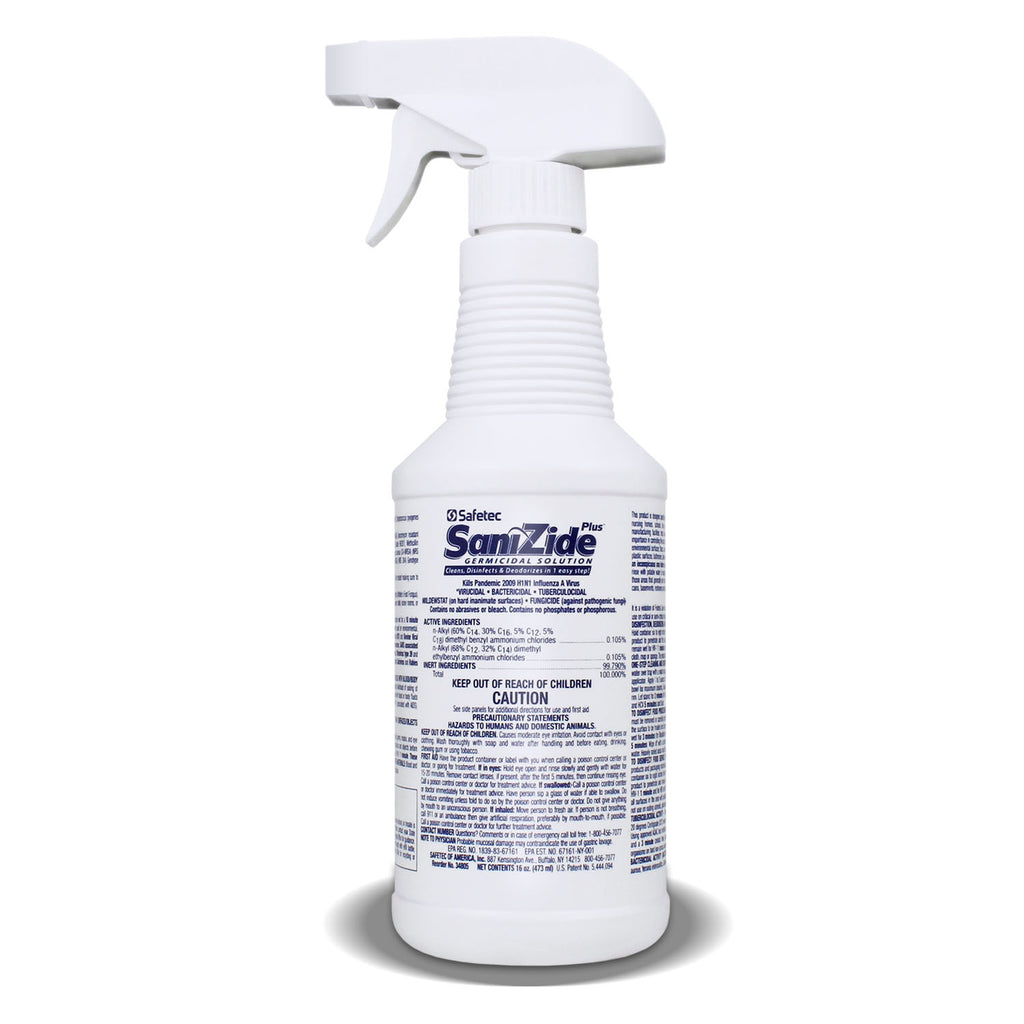 SAFETEC SANIZIDE PLUS SURFACE DISINFECTANT SPRAY SaniZide Plus, 32 oz. Bottle with Sprayer, 6/cs