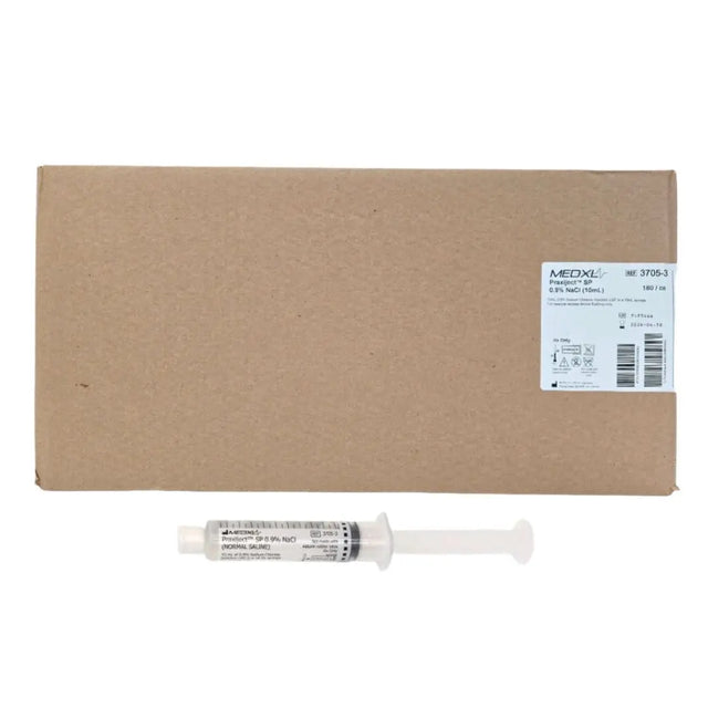 Amsino MEDXL Prefilled Saline Syringe Praxiject SP 0.9% NaCl (10mL) Disposable 3705-3 180/cs MEDXL