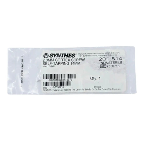 Synthes 201.814 2.0mm Cortex Screw Self-Tapping 14mm Synthes