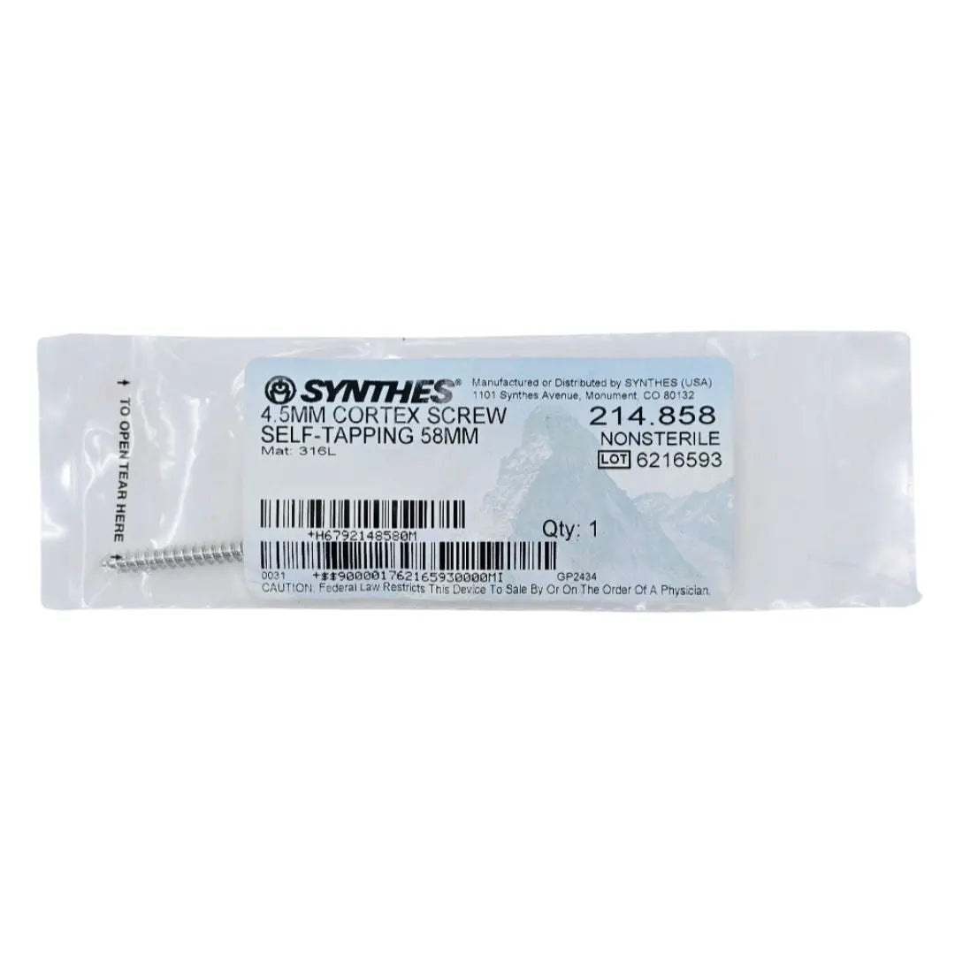 Synthes 214.858 4.5mm Cortex Screw Self-Tapping 58mm Synthes
