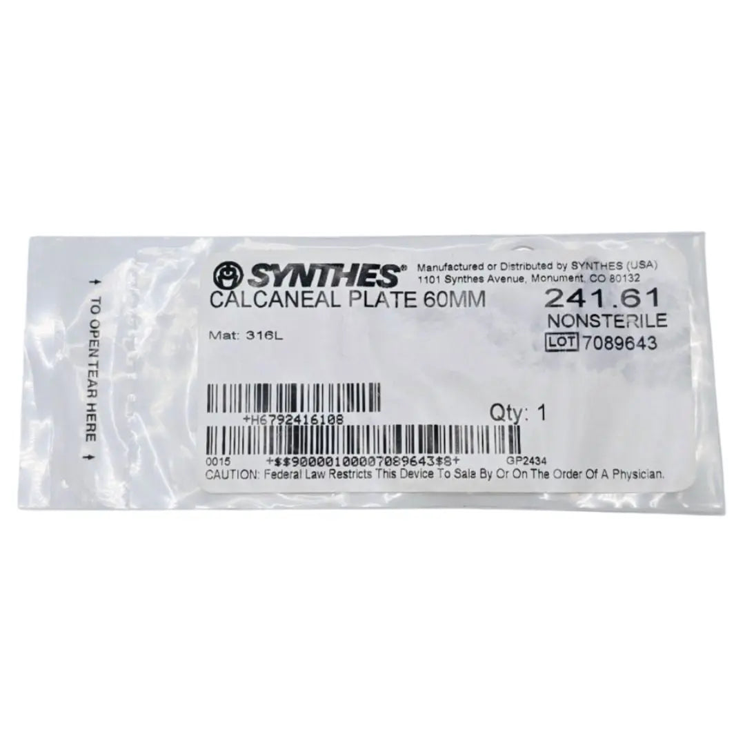 Synthes 241.61 Calcaneal Plate 60mm Synthes
